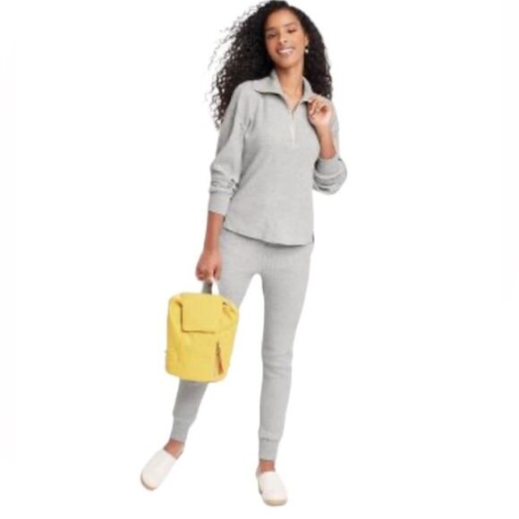 Women's Waffle Knit 2-Piece jogger Pants & Top Set M - Picture 3 of 10